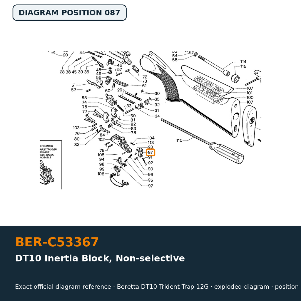 Beretta DT10 Inertia Block, Non-selective