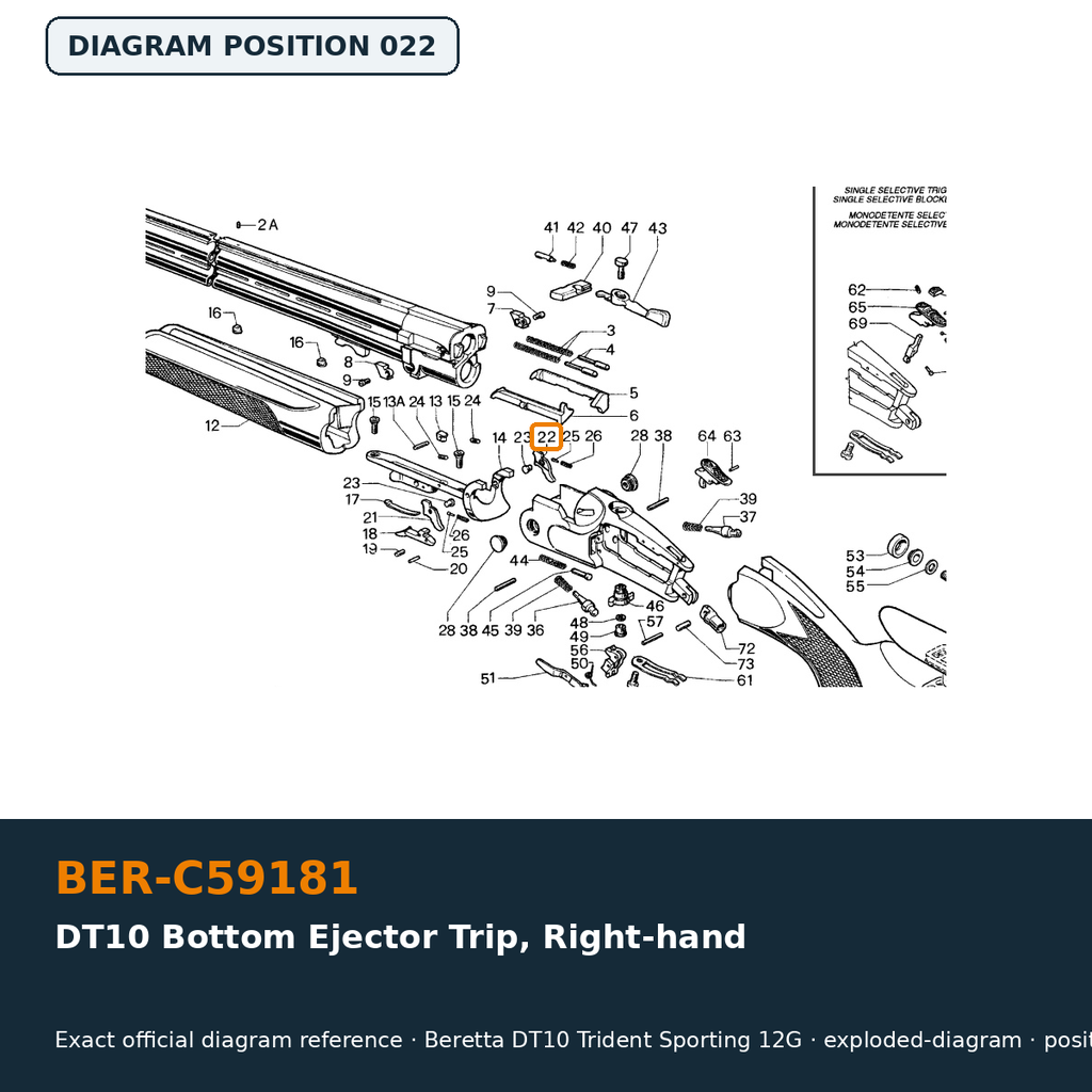 Beretta DT10 Bottom Ejector Trip, Right-hand