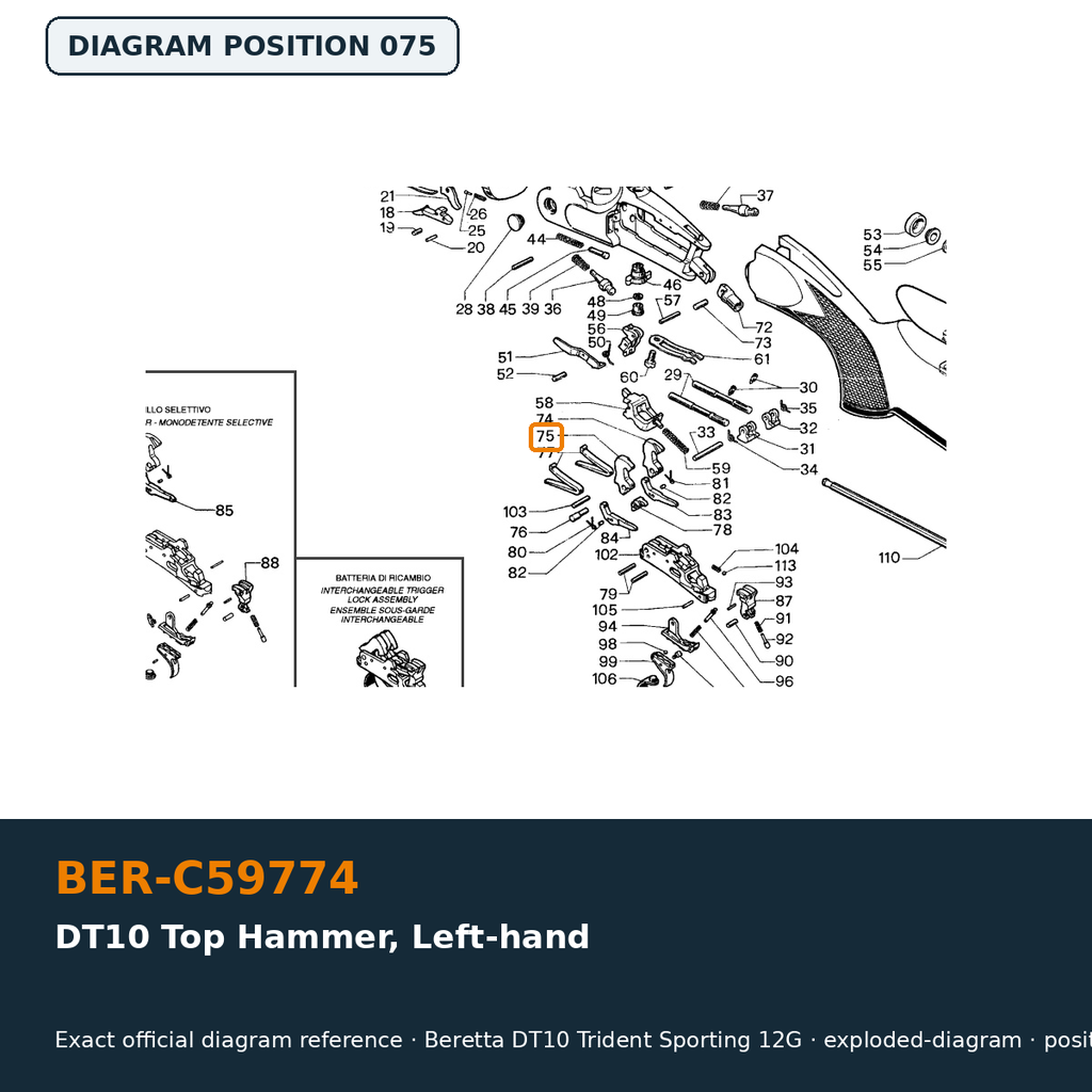 Beretta DT10 Top Hammer, Left-hand