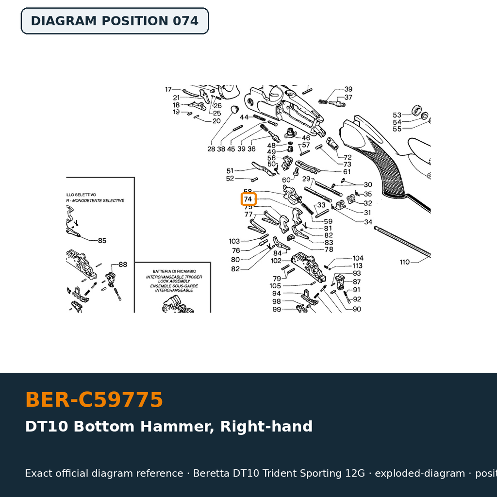 Beretta DT10 Bottom Hammer, Right-hand