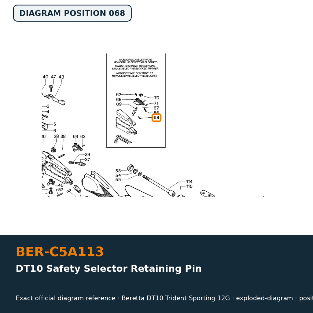 Beretta DT10 Safety Selector Retaining Pin