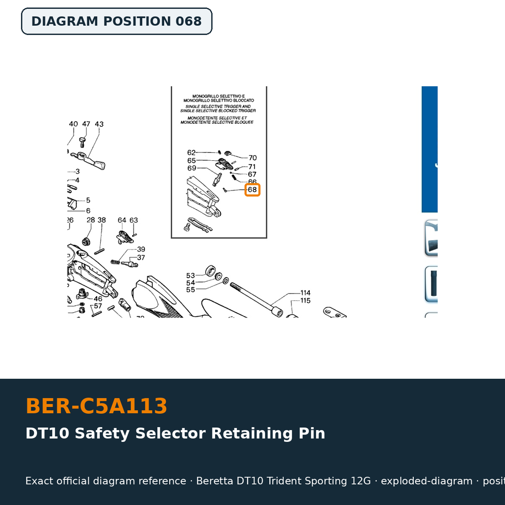 Beretta DT10 Safety Selector Retaining Pin