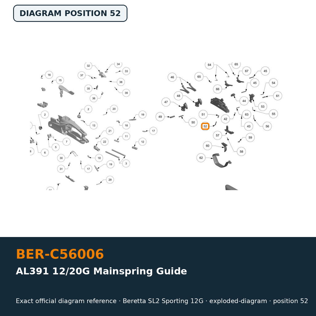 Beretta AL391 12/20G Mainspring Guide