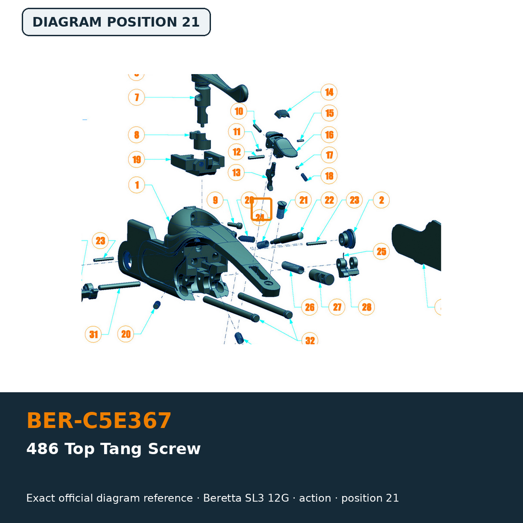 Beretta 486 Top Tang Screw