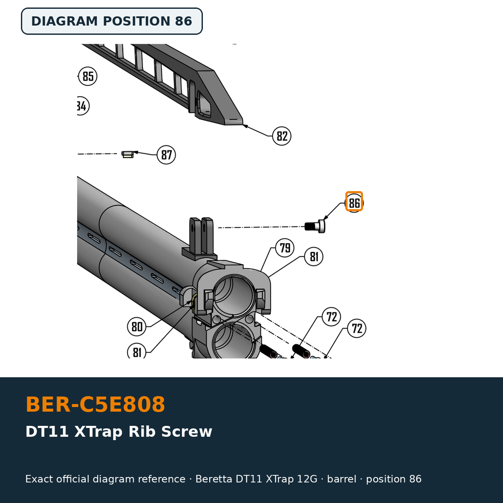 Beretta DT11 XTrap Rib Screw