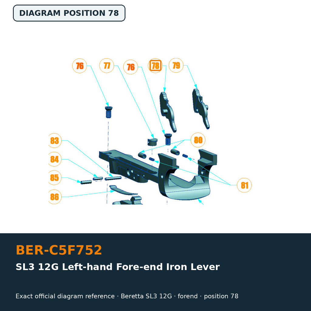 Beretta SL3 12G Left-hand Fore-end Iron Lever