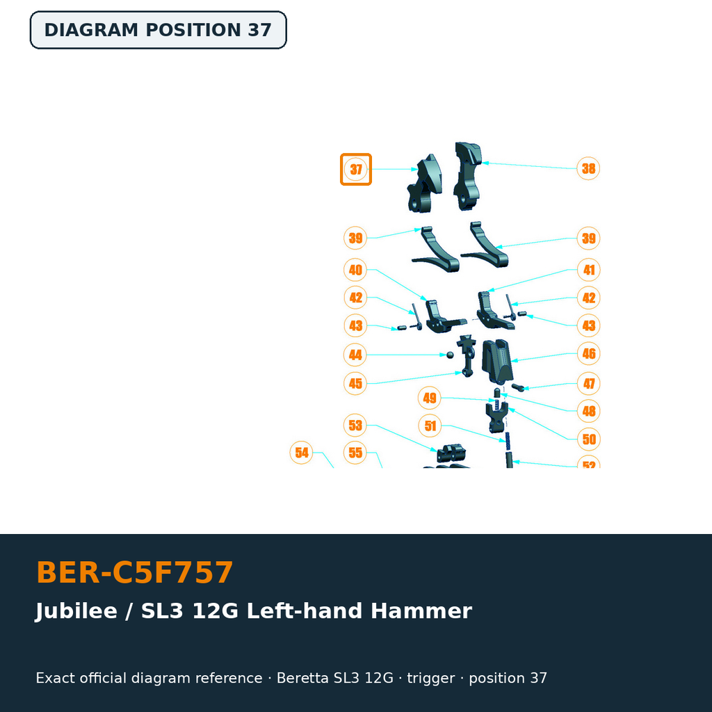 Beretta Jubilee / SL3 12G Left-hand Hammer