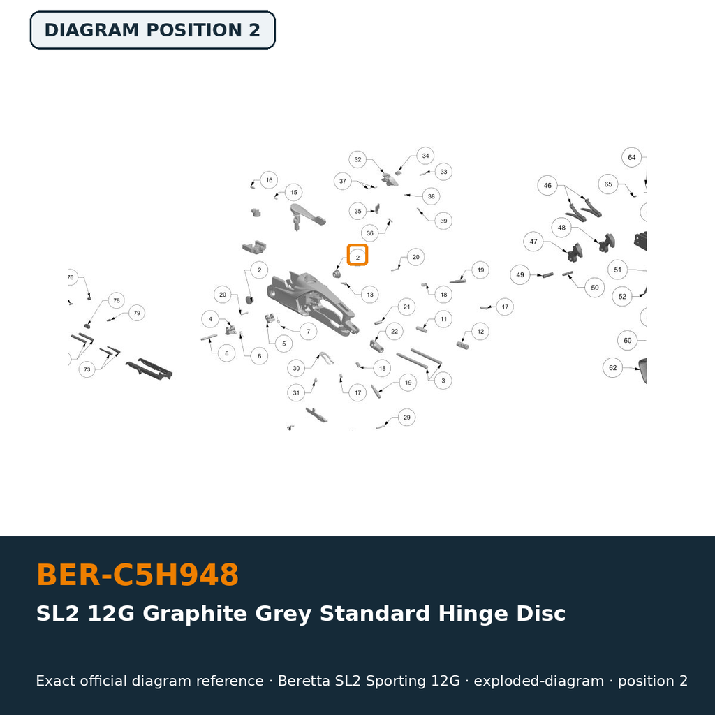 Beretta SL2 12G Graphite Grey Standard Hinge Disc