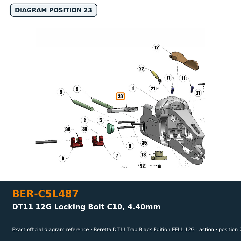 Beretta DT11 12G Locking Bolt C10, 4.40mm