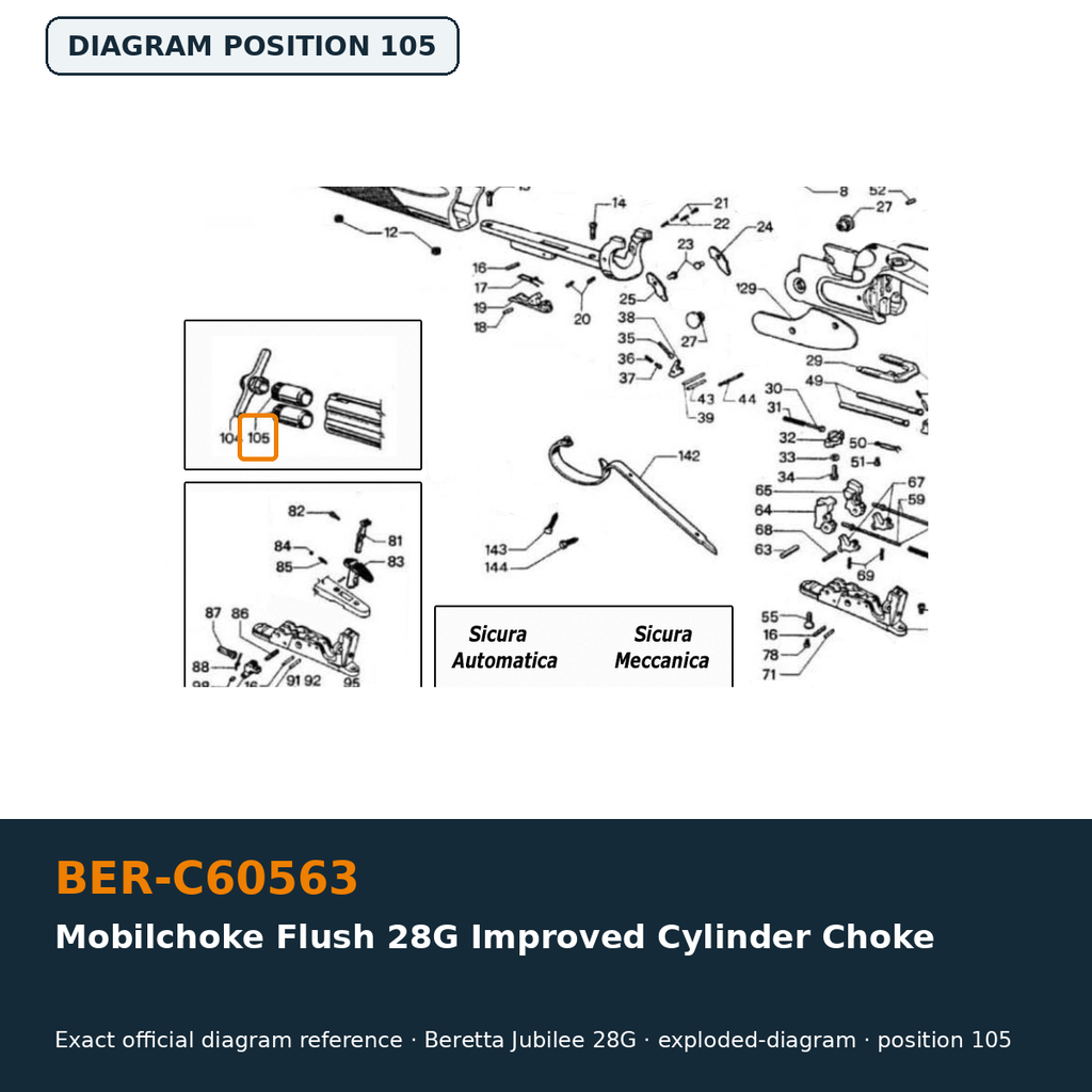 Beretta Mobilchoke Flush 28G Improved Cylinder Choke