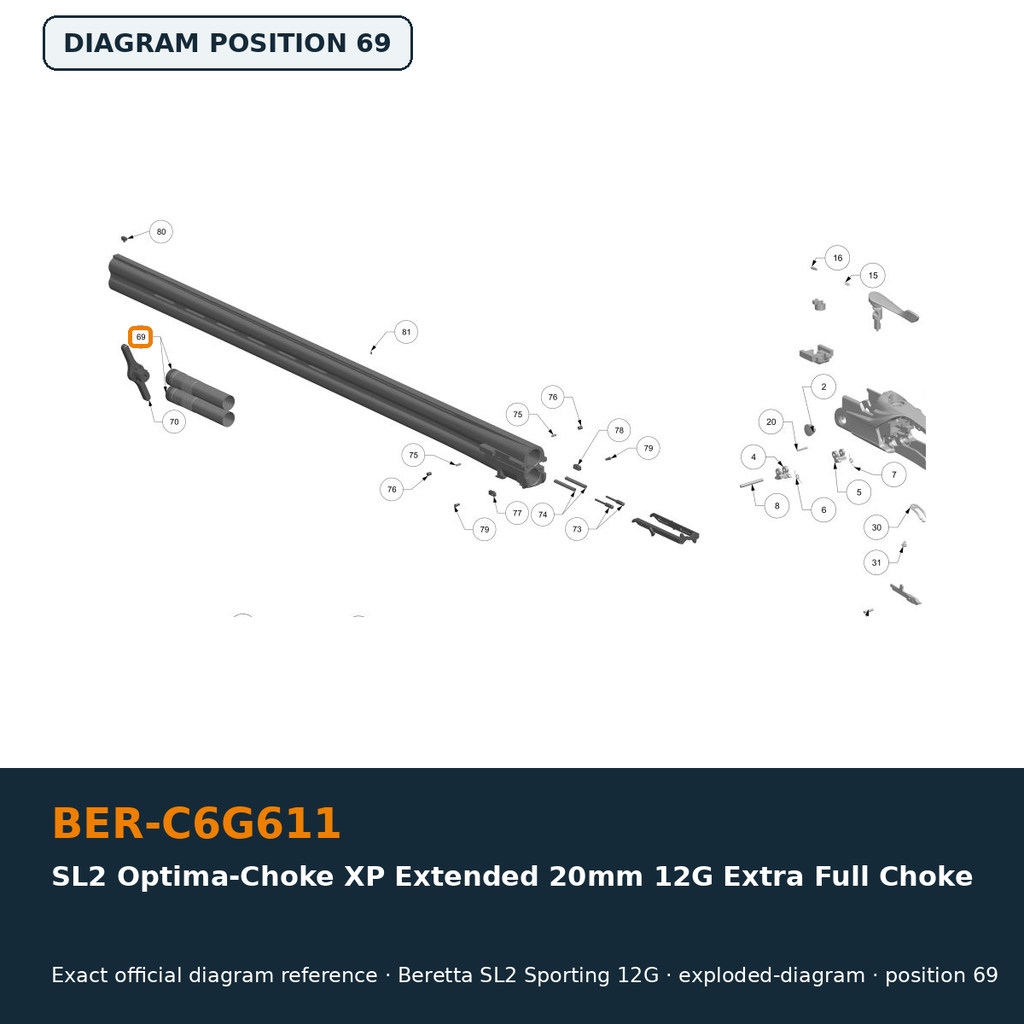 Beretta SL2 Optima-Choke XP Extended 20mm 12G Extra Full Choke