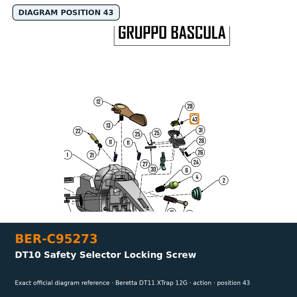 Beretta DT10 Safety Selector Locking Screw