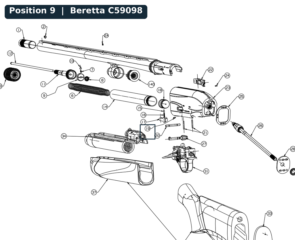 Beretta 391 20G Mag Tube Cap Packing