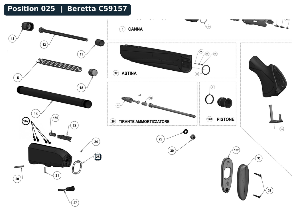 Beretta 391/400 20G Front Stock Shim 50/65