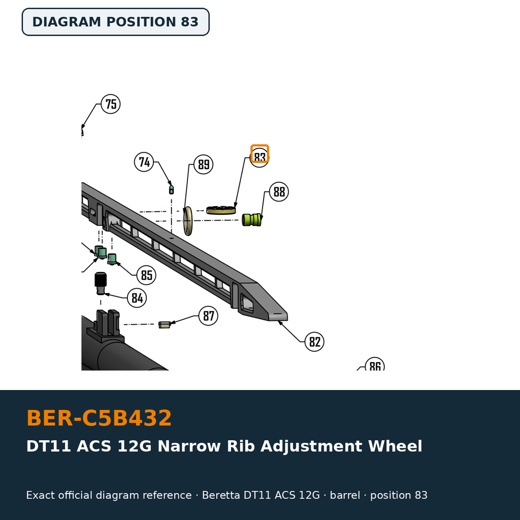 Beretta DT11 ACS 12G Narrow Rib Adjustment Wheel