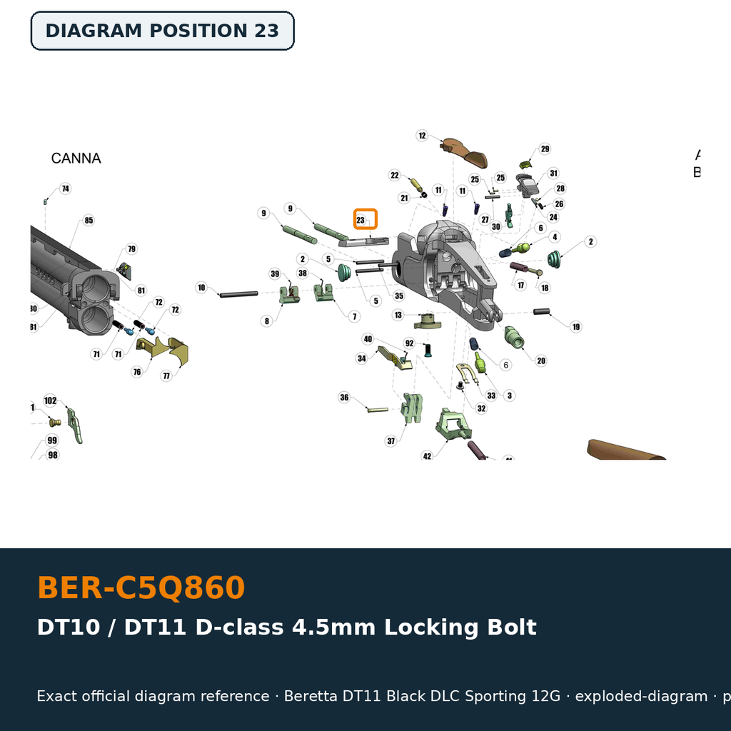Beretta DT10 / DT11 D-class 4.5mm Locking Bolt