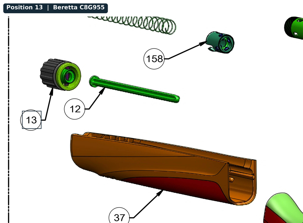 Beretta AX800 Forend Nut