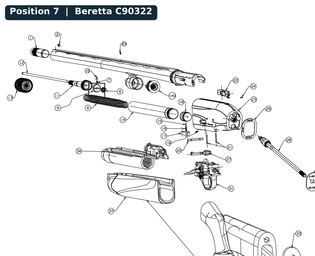 Beretta 391 20G Mag Tube Cap Spring