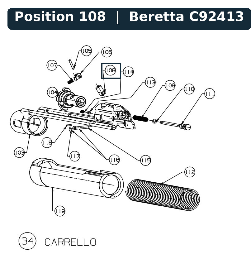 Beretta A400 Lock Head Pin 20G