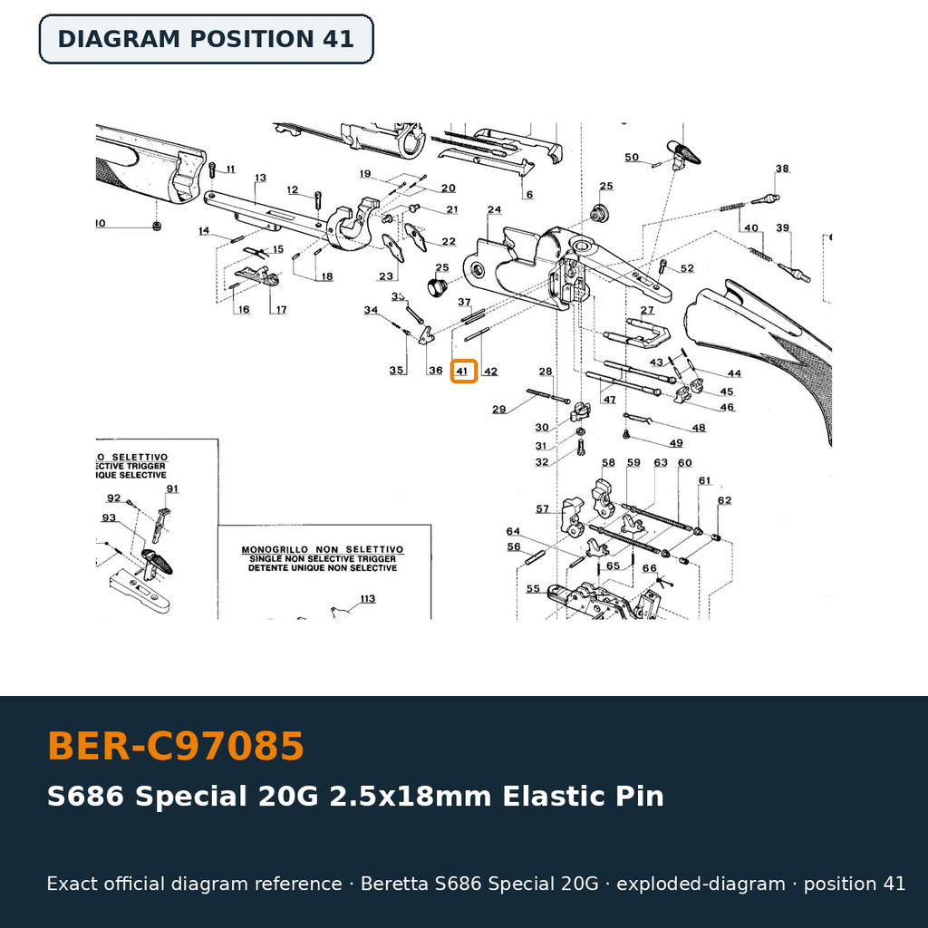 Beretta S686 Special 20G 2.5x18mm Elastic Pin