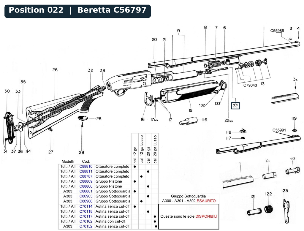 Beretta 303 12G Mag Tube Cap