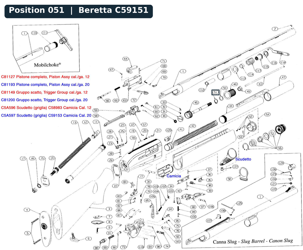 Beretta 391 20G Piston Snap Ring
