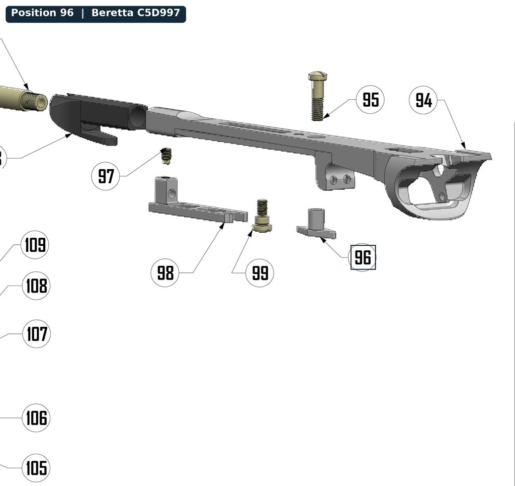 Beretta 486-FOREND Screw Nut