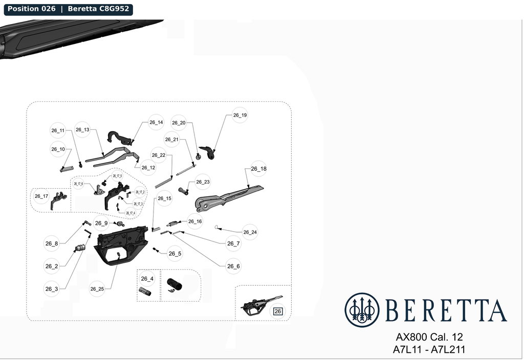 Beretta AX800 Trigger Group Assembly