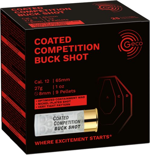 [GEC-2400232] GECO Coated Competition Buck Shot - 65/27