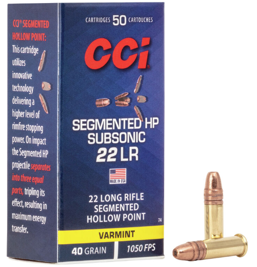 [CCI74] CCI .22LR 40gr Segmented HP Subsonic