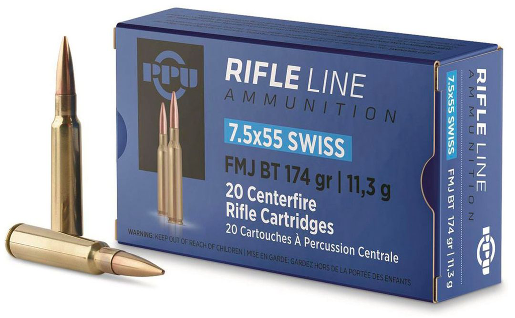 [A345] PPU 7.5x55 Swiss 174gr FMJ BT