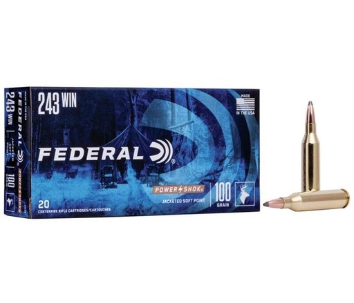 [FED-243AS] Federal .243 WIN 80gr Power Shok JSP
