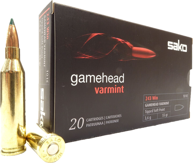 [SAK-P615101E] Sako .243 WIN 55gr Gamehead Varmint