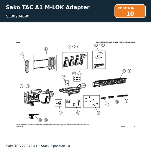 [S530204090] Sako TAC A1 M-LOK Adapter