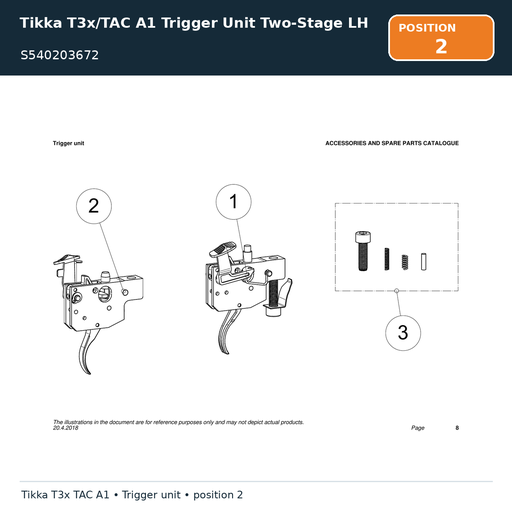 [S540203672] Tikka T3x/TAC A1 Trigger Unit Two-Stage LH
