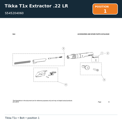 [S545204060] Tikka T1x Extractor .22 LR