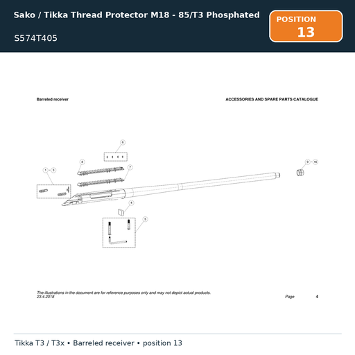 [S574T405] Sako / Tikka Thread Protector M18 - 85/T3 Phosphated
