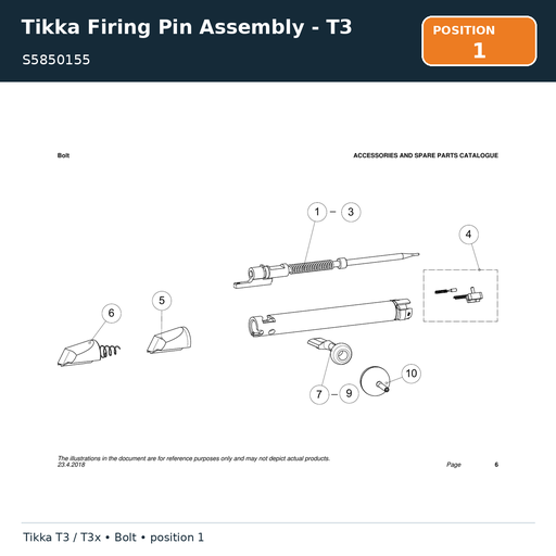 [S5850155] Tikka Firing Pin Assembly - T3