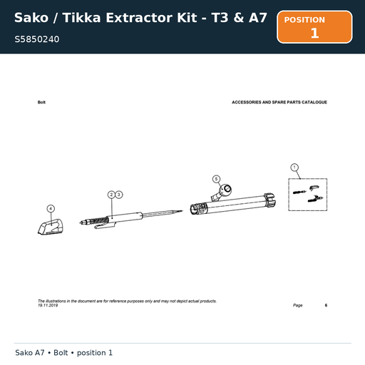 [S5850240] Sako / Tikka Extractor Kit - T3 & A7