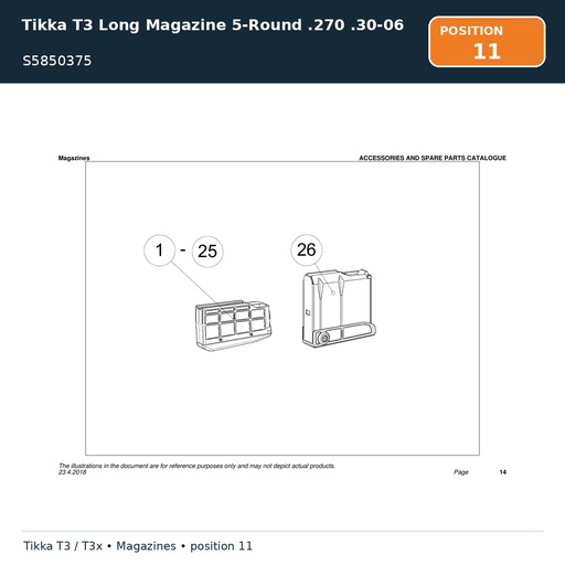 [S5850375] Tikka T3 Long Magazine 5-Round .270 .30-06