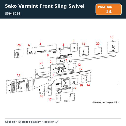 [S594S298] Sako Varmint Front Sling Swivel