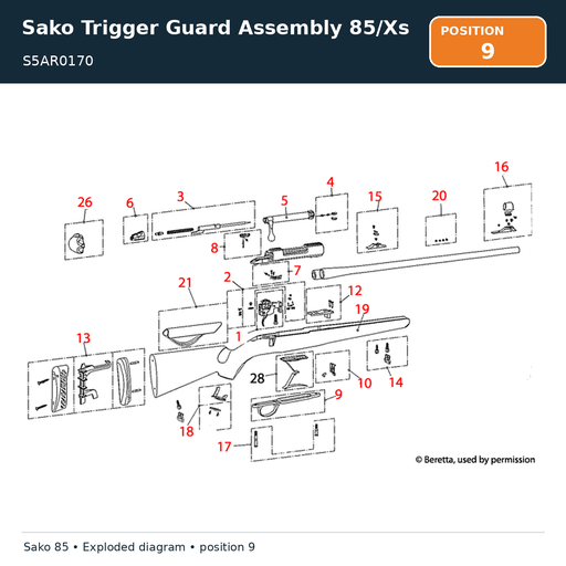 [S5AR0170] Sako Trigger Guard Assembly 85/Xs
