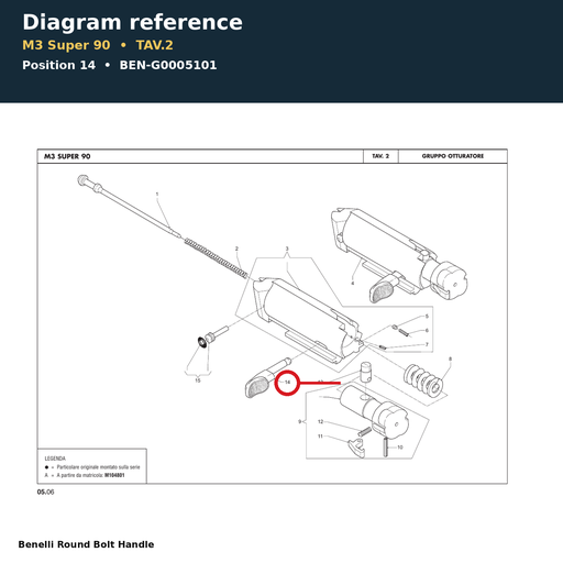 [BEN-G0005101] Benelli Round Bolt Handle