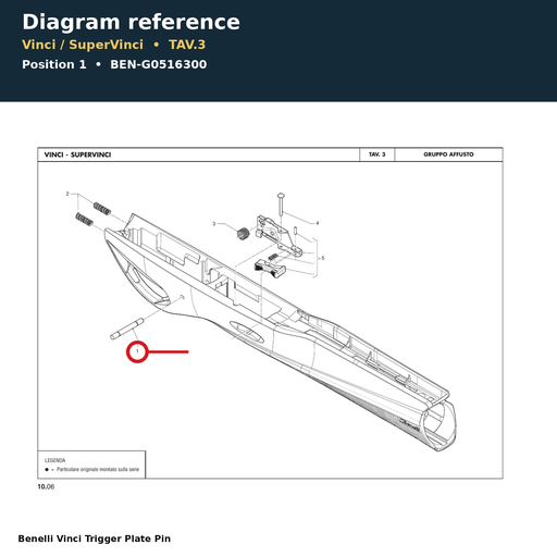 [BEN-G0516300] Benelli Vinci Trigger Plate Pin