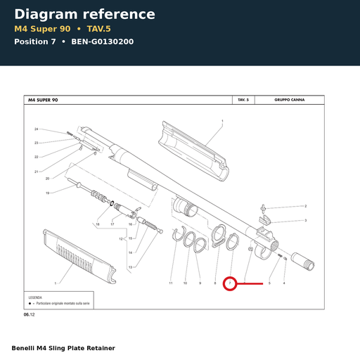 [BEN-G0130200] Benelli M4 Sling Plate Retainer