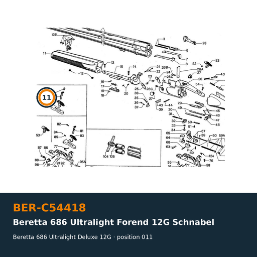 [BER-C54418] Beretta 686 Ultralight Fore-end 12G Schnabel