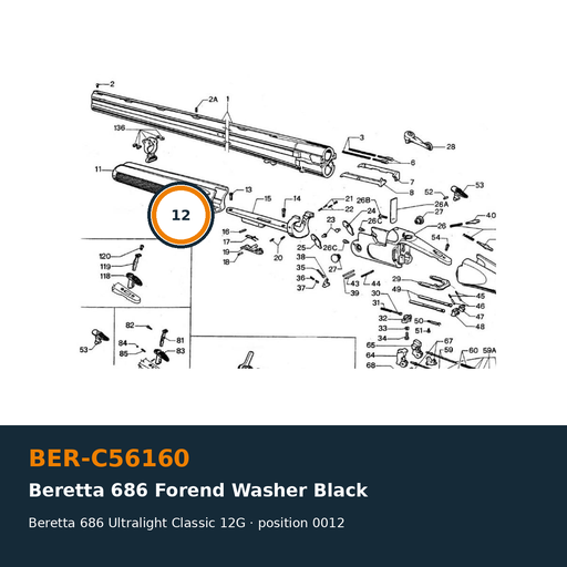 [BER-C56160] Beretta 686 Fore-end Washer Black