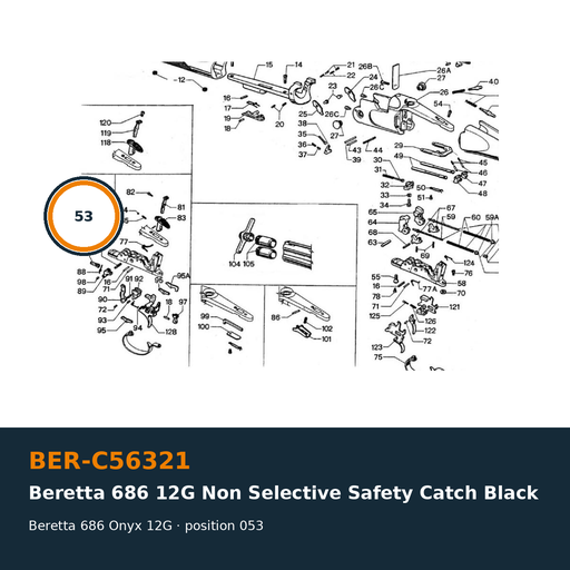 [BER-C56321] Beretta 686 12G Non Selective Safety Catch Black