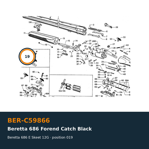[BER-C59866] Beretta 686 Fore-end Catch Black