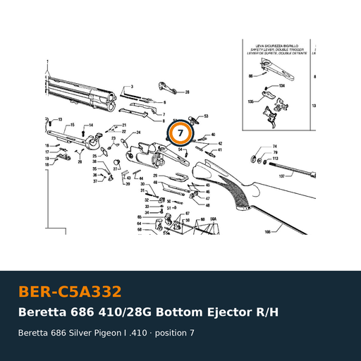 [BER-C5A332] Beretta 686 410/28G Bottom Ejector R/H